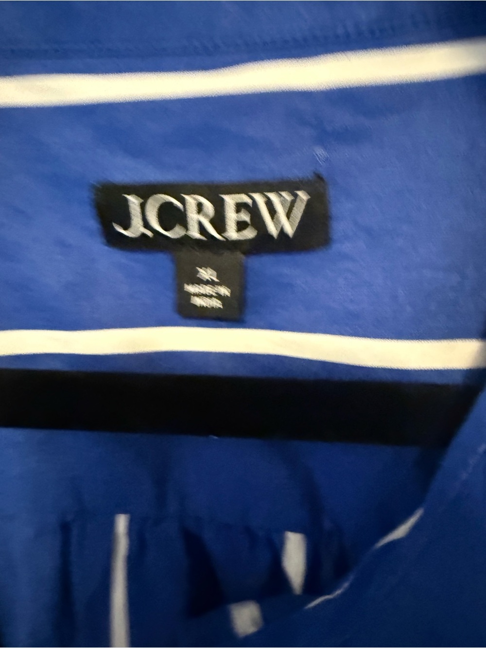 J.Crew Blue & White Striped Ruffle Hem Shirt Dress - Picture 2 of 2